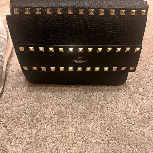 Valentino Black Leather Bag with Gold Studs - Picture 1 of 1